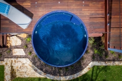 Circular plunge pool above ground pool
