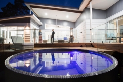 Concrete plunge pool above ground pool